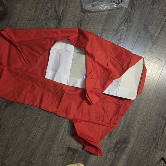 1970s Dagger Collar Red Orange men's shirt Deadstock VTG Mint NWT - Picture 9 of 16